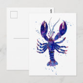 Paarse Lobster Briefkaart (Voorkant / Achterkant)