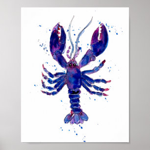 Paarse Lobster Poster