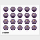 Paarse Lobster Ronde Sticker (Vel)