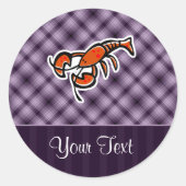 Paarse Lobster Ronde Sticker (Voorkant)
