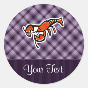 Paarse Lobster Ronde Sticker