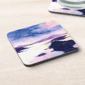 Paarse Loch Lomond Waterverf Gedekte Onderzetters (Linkerzijde)