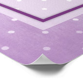 Paarse loer op een pokadots achtergrond poster (Hoek)