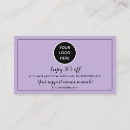 Paarse Logo Dank u Business Reward Punch Klantenkaartje