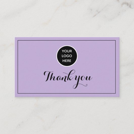 Paarse Logo Dank u Business Reward Punch Klantenkaartje (Voorkant)