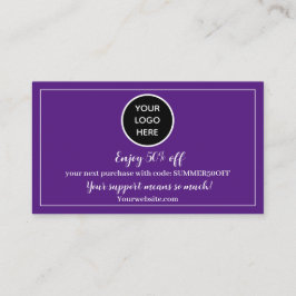 Paarse Logo Dank u Business Reward Punch Klantenkaartje