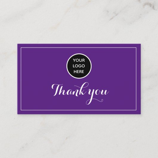 Paarse Logo Dank u Business Reward Punch Klantenkaartje (Voorkant)