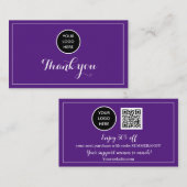 Paarse Logo Dank u Business Reward Punch Klantenkaartje (Voorkant / Achterkant)