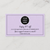 Paarse Logo Dank u Business Reward Punch Klantenkaartje (Achterkant)