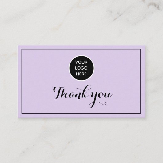 Paarse Logo Dank u Business Reward Punch Klantenkaartje (Voorkant)