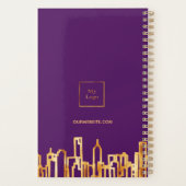 Paarse logo gouden stadssilhouet zakelijk 2027 planner (Achterkant)