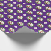 Paarse Logo Kerstmis Santa Gifts Pattern Company Cadeaupapier (Hoek)