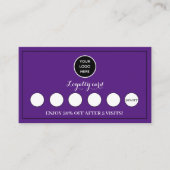 Paarse Logo Modern Business Reward Punch Klantenkaartje (Voorkant)