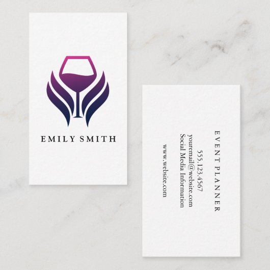Paarse Logo | Modern Visitekaartje (Voorkant / Achterkant)