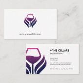 Paarse Logo van wijnglas Afsprakenkaartje (Voorkant / Achterkant)