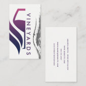 Paarse Logo van wijnglas | Penseelstreek Visitekaartje (Voorkant / Achterkant)