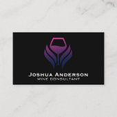 Paarse Logo van wijnglas Visitekaartje (Voorkant)