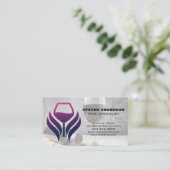 Paarse Logo van wijnglas Visitekaartje (Staand voorkant)
