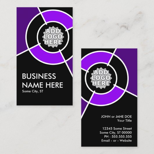 paarse logo visitekaartje (Voorkant / Achterkant)