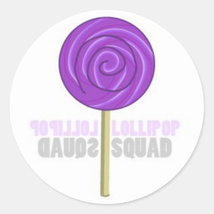Paarse Lollipop Ronde Sticker