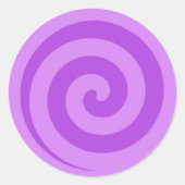 Paarse Lollipop Swirl Circle Stickers (Voorkant)