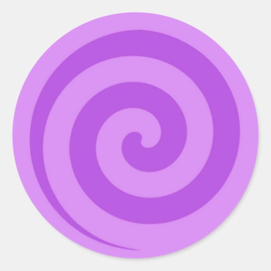 Paarse Lollipop Swirl Circle Stickers (Voorkant)