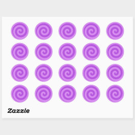 Paarse Lollipop Swirl Circle Stickers