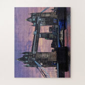 Paarse London Tower Bridge Puzzle Legpuzzel (Verticaal)