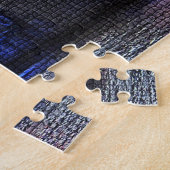 Paarse London Tower Bridge Puzzle Legpuzzel (Zijkant)