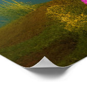 Paarse loof Maan en vreedzaam meer Poster (Hoek)