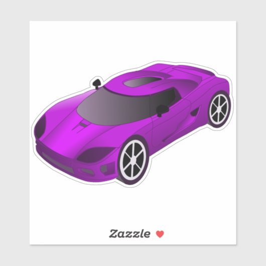 Paarse loopbaancontour sticker (Vel)