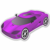 Paarse loopbaancontour sticker (Voorkant)