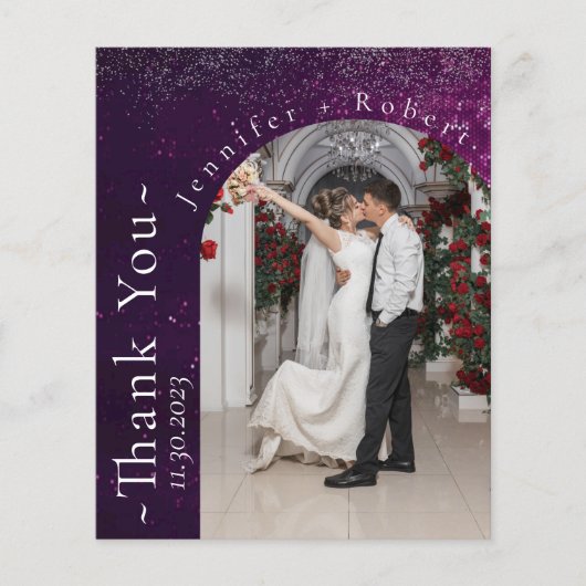 Paarse losse bruiloft flyer (Voorkant)