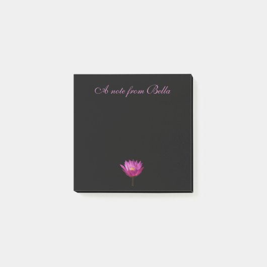 Paarse Lotus Black Post-it Notes (Voorkant)