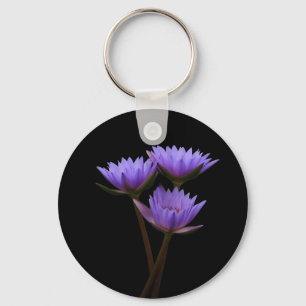 Paarse Lotus Bloem Acryl Sleutelhanger - Elegante
