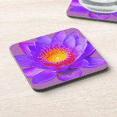 Paarse Lotus Bloem Bier Onderzetter (Linkerzijde)