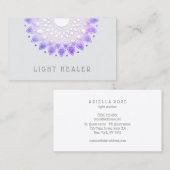 Paarse Lotus Bloem Mandala Energie Healer Visitekaartje (Voorkant / Achterkant)