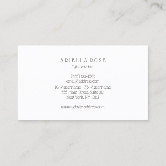 Paarse Lotus Bloem Mandala Energie Healer Visitekaartje (Achterkant)