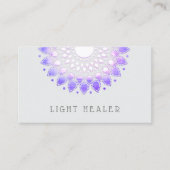 Paarse Lotus Bloem Mandala Energie Healer Visitekaartje (Voorkant)