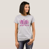Paarse Lotus Bloem Namaste Yoga T-shirt (Voorkant volledig)