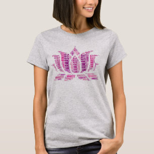 Paarse Lotus Bloem Namaste Yoga T-shirt