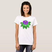 Paarse Lotus Bloem Shirt (Voorkant volledig)