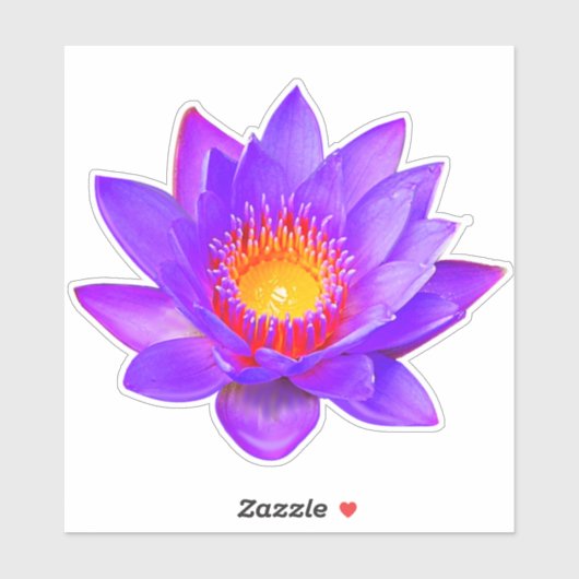Paarse Lotus Bloem Sticker (Vel)