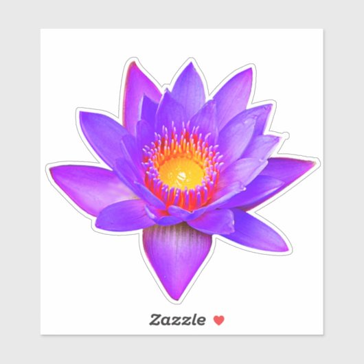 Paarse Lotus Bloem Sticker (Vel)