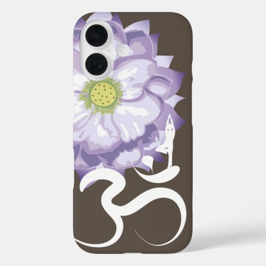 Paarse Lotus Bloem Yoga & Om/Aum Zen Kalligrafie Case-Mate iPhone Case (Achterkant)