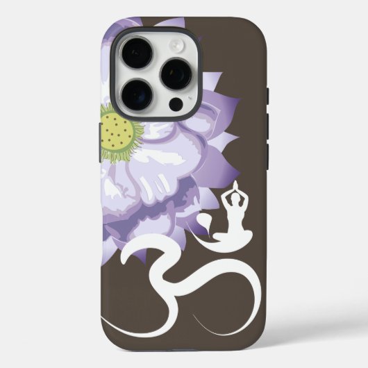 Paarse Lotus Bloem Yoga & Om/Aum Zen Kalligrafie Case-Mate iPhone Case (Achterkant)
