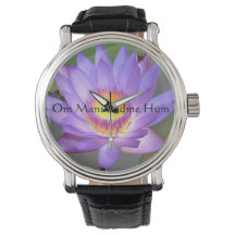 Paarse Lotus Blossom Horloge