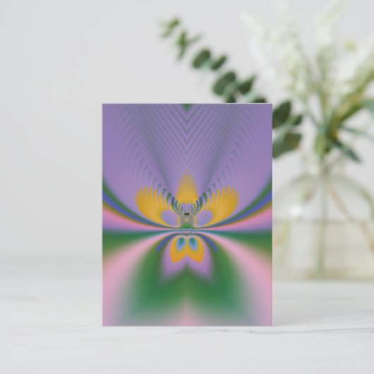 Paarse Lotus Briefkaart (Staand voorkant)