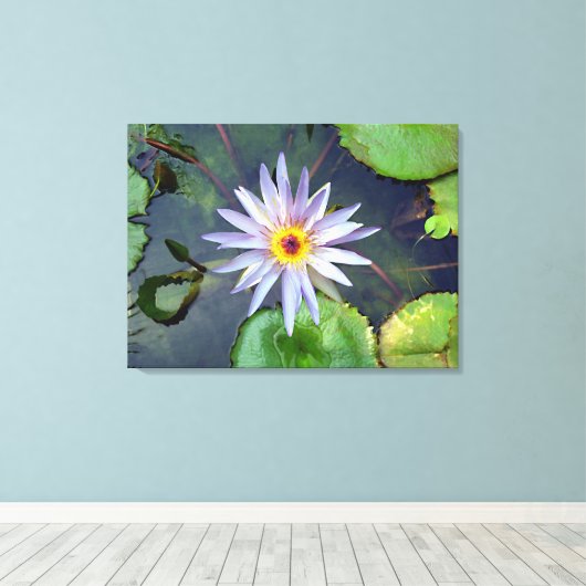 Paarse Lotus Canvas Afdrukken (Insitu (Houten vloer))