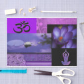 Paarse Lotus & Crown Chakra Meditation Collage Tissuepapier (Craft)